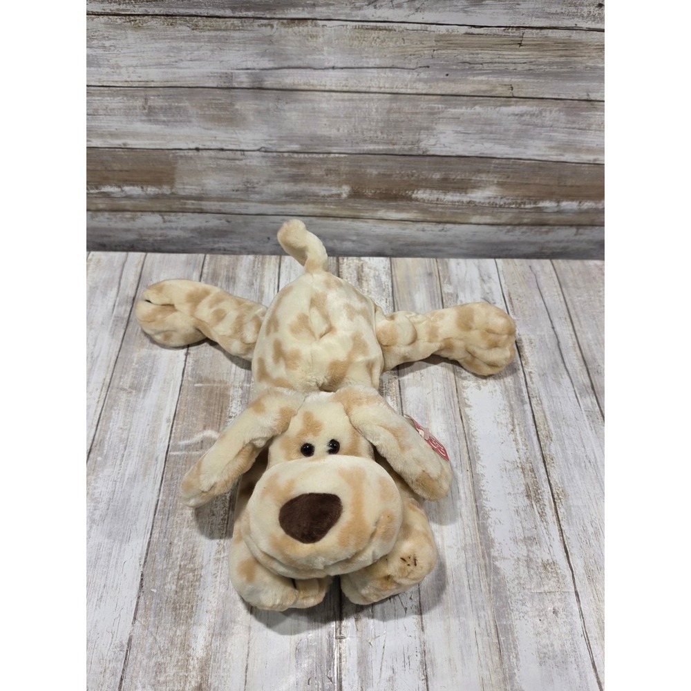 Gund Bonz‎ Plush Dog Bone Pattern Tan Cream Floppy Stuffed Animal 13019 READ!!